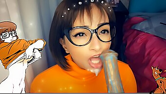 Velma Gives A Deepthroat Blowjob To A Monster